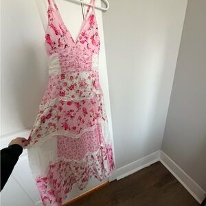 Floral Pink and White Women's Dress